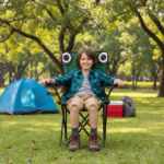 ⁦chaise Pliable de Camping pour Enfants Structure En Acier avec Porte-Gobelet et Sac de Transport - كرسي تخييم قابل للطي للأطفال⁩ - الصورة ⁦3⁩