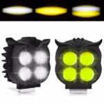 ⁦Projecteur Antibrouillard LED Forme Chouette 40W - Éclairage Jaune/Blanc ET Devil Eye Rouge - مصابيح ضباب ليد بتصميم عين البومة⁩ - الصورة ⁦5⁩