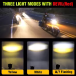 ⁦Projecteur Antibrouillard LED Forme Chouette 40W - Éclairage Jaune/Blanc ET Devil Eye Rouge - مصابيح ضباب ليد بتصميم عين البومة⁩ - الصورة ⁦7⁩