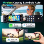 ⁦Autoradio 1Din Écran Tactile 5" IPS - Apple CarPlay et Android Auto Sans Fil Charge Rapide Type-C - راديو سيارة ذكي بشاشة لمس 5 بوصة تدعم و لاسلكيًا⁩ - الصورة ⁦9⁩