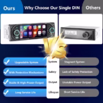 ⁦Autoradio 1Din Écran Tactile 5" IPS - Apple CarPlay et Android Auto Sans Fil Charge Rapide Type-C - راديو سيارة ذكي بشاشة لمس 5 بوصة تدعم و لاسلكيًا⁩ - الصورة ⁦8⁩