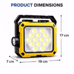 ⁦Lanterne de Camping LED Solaire et Rechargeable USB 40 LED + 2 COB - مصباح وكيشاف تخييم يدوي يعمل بالطاقة الشمسية بـ 4 وضعيات إضاءة⁩ - الصورة ⁦5⁩