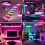 ⁦Bande LED RGB tube 360° numérique 3M 16mm USB 5V App Control - شريط إضاءة ملونة بطول 3 متر⁩ - الصورة ⁦6⁩