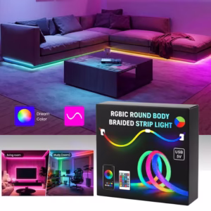 Bande LED RGB tube 360° numérique 3M 16mm USB 5V App Control – شريط إضاءة ملونة بطول 3 متر