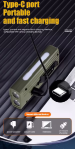 ⁦Lampe de Vélo Rechargeable Z-838 Multi-Fonction - Éclairage LED Puissant Lumière Latérale RGB - مصباح دراجة متعدد الوظائف مع إضاءة جانبية ملونة ومغناطيس قوي⁩ - الصورة ⁦3⁩