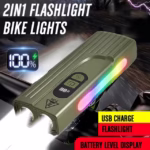 ⁦Lampe de Vélo Rechargeable Z-838 Multi-Fonction - Éclairage LED Puissant Lumière Latérale RGB - مصباح دراجة متعدد الوظائف مع إضاءة جانبية ملونة ومغناطيس قوي⁩ - الصورة ⁦5⁩