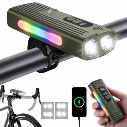Lampe de Vélo Rechargeable Z-838 Multi-Fonction - Éclairage LED Puissant Lumière Latérale RGB - مصباح دراجة متعدد الوظائف مع إضاءة جانبية ملونة ومغناطيس قوي