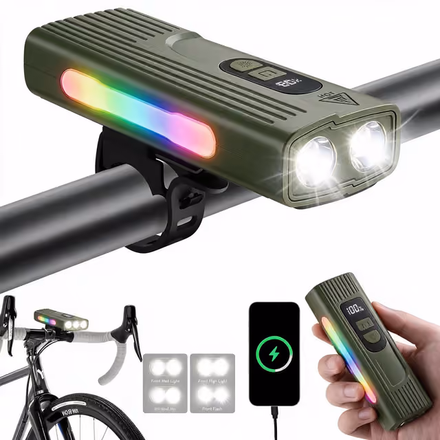 1785319480085-3un3rf Lampe de Vélo Rechargeable Z-838 Multi-Fonction - Éclairage LED Puissant Lumière Latérale RGB - مصباح دراجة متعدد الوظائف مع إضاءة جانبية ملونة ومغناطيس قوي - الصورة 1
