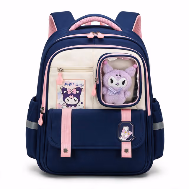 1785336155452-ws1uqy Sac à Dos Scolaire Style Kawaii Grand Volume avec Peluche Incluse Tissu Imperméable Bleu et Rose SACKDS04BLF - حقيبة مدرسية بتصميم كاوايي - الصورة 1