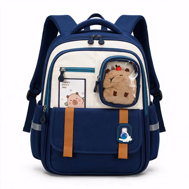 1785336691072-fmj2vz Sac à Dos Scolaire Style Kawaii Grand Volume avec Peluche Incluse Tissu Imperméable Bleu SACKDS04BLG - حقيبة مدرسية بتصميم كاوايي - الصورة 1