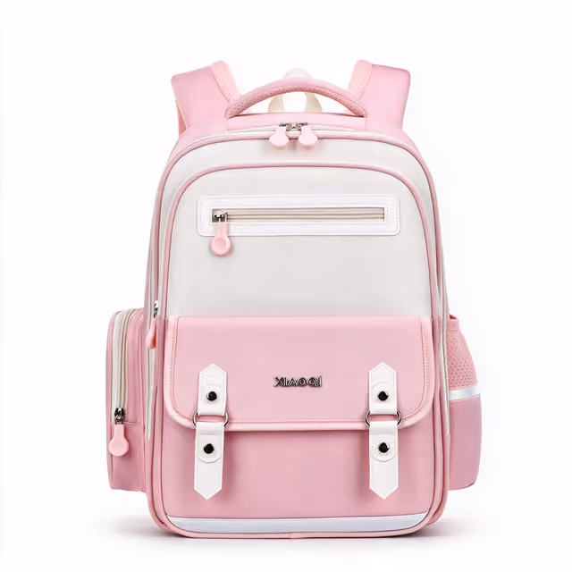 1785588884098-aqorim Sac à Dos Scolaire Style Kawaii Grand Volume Tissu Imperméable ROSE SACKDS08RS - حقيبة مدرسية بتصميم كاوايي - الصورة 1