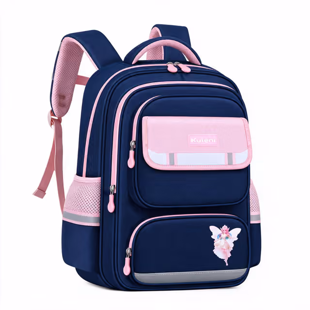 1785598871864-bn26md Sac à Dos Scolaire Style Kawaii Grand Volume Tissu Imperméable Rose et Bleu SACKDS07RSB - حقيبة مدرسية بتصميم كاوايي - الصورة 1
