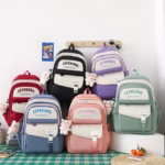 ⁦Sac à Dos Multifonctionnel Kawaii Grand Volume Imperméable et Résistant 5Pcs Rose SACKDS10RS - حقيبة ظهر بعدة قطع بتصميم كاوايي⁩ - الصورة ⁦3⁩