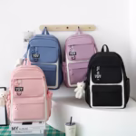 ⁦Sac à Dos Multifonctionnel Kawaii Grand Volume Imperméable et Résistant 4Pcs Bleu SACKDS12BL - حقيبة ظهر بعدة قطع بتصميم كاوايي⁩ - الصورة ⁦5⁩