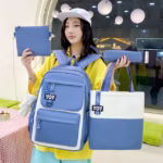 ⁦Sac à Dos Multifonctionnel Kawaii Grand Volume Imperméable et Résistant 4Pcs Bleu SACKDS12BL - حقيبة ظهر بعدة قطع بتصميم كاوايي⁩ - الصورة ⁦2⁩