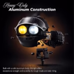 ⁦Projecteur LED Auxiliaire pour Moto et Scooter Double Couleur Blanc et Jaune Helmet Design 1Pcs - كشاف إضاءة لدراجات النارية بتصميم خوذة وإضاءة مزدوجة⁩ - الصورة ⁦4⁩