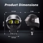 ⁦Projecteur LED Auxiliaire pour Moto et Scooter Double Couleur Blanc et Jaune Helmet Design 1Pcs - كشاف إضاءة لدراجات النارية بتصميم خوذة وإضاءة مزدوجة⁩ - الصورة ⁦2⁩
