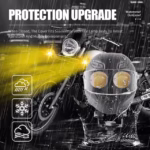 ⁦Projecteur LED Auxiliaire pour Moto et Scooter Double Couleur Blanc et Jaune Helmet Design 1Pcs - كشاف إضاءة لدراجات النارية بتصميم خوذة وإضاءة مزدوجة⁩ - الصورة ⁦7⁩