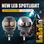 ⁦Projecteur LED Auxiliaire pour Moto et Scooter Double Couleur Blanc et Jaune Helmet Design 1Pcs - كشاف إضاءة لدراجات النارية بتصميم خوذة وإضاءة مزدوجة⁩ - الصورة ⁦8⁩