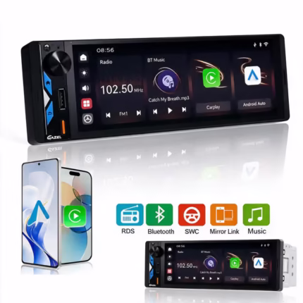 Gazel Autoradio 1Din Écran Tactile 5" IPS - Apple CarPlay et Android Auto Sans Fil Charge Rapide Type-C - راديو سيارة ذكي بشاشة لمس 5 بوصة تدعم و لاسلكيًا