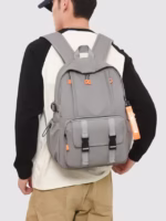 ⁦Sac à Dos Ergonomique et Imperméable Port USB Intégré Gris SACHM02G - حقيبة ظهر متعددة الوظائف للعمل والسفر مع منفذ شحن⁩ - الصورة ⁦4⁩