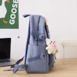 ⁦Sac à Dos Multifonctionnel Kawaii Grand Volume Imperméable et Résistant 5Pcs Bleu SACKDS33BL - حقيبة ظهر بعدة قطع بتصميم كاوايي⁩ - الصورة ⁦3⁩