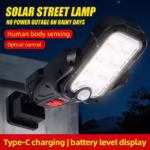Lampadaire Solaire Extérieur Intelligent avec Détecteur de Mouvement Étanche IP65 DC-938C - مصباح بالطاقة الشمسية مع مستشعر حركة وقابلية للتعديل