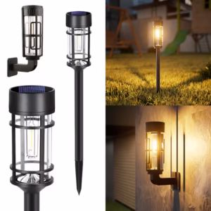 Éclairage Solaire de Jardin Extérieur avec Support Murale HW-1288B – مصابيح حدائق شمسية فاخرة إضاءة دافئة