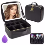 ⁦Trousse de Maquillage et Voyage avec Miroir LED Intégré 3 Modes de Lumière - حقيبة تنظيم المكياج والسفر مع مرآة مضيئة⁩ - الصورة ⁦3⁩