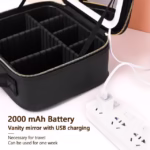 ⁦Trousse de Maquillage et Voyage avec Miroir LED Intégré 3 Modes de Lumière - حقيبة تنظيم المكياج والسفر مع مرآة مضيئة⁩ - الصورة ⁦6⁩