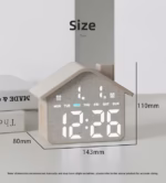 ⁦Horloge Réveil Numérique LED en Forme de Maison Double Alarme Veilleuse Douce GH8063 - ساعة منبه رقمية بتصميم منزل أنيق مع إضاءة ليلية وشاشة كاملة⁩ - الصورة ⁦7⁩
