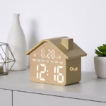 ⁦Horloge Réveil Numérique LED en Forme de Maison Double Alarme Veilleuse Douce GH8063 - ساعة منبه رقمية بتصميم منزل أنيق مع إضاءة ليلية وشاشة كاملة⁩ - الصورة ⁦5⁩