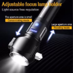 ⁦Lampe Torche Tactique LED 1200 Lumens Portée 450m avec Éclairage Latéral - مصباح يدوي تكتيكي عالي الإضاءة متعدد الاستخدامات⁩ - الصورة ⁦11⁩