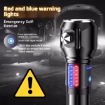 ⁦Lampe Torche Tactique LED 1200 Lumens Portée 450m avec Éclairage Latéral - مصباح يدوي تكتيكي عالي الإضاءة متعدد الاستخدامات⁩ - الصورة ⁦13⁩