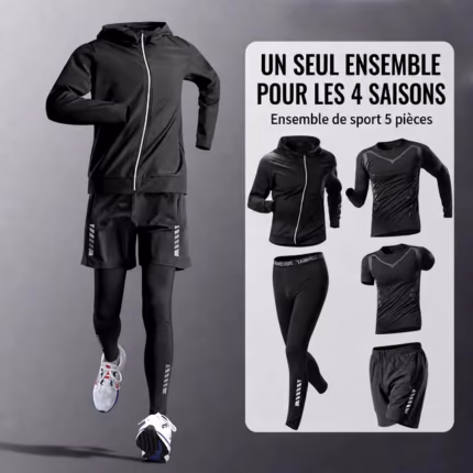 Ensemble de Sport Homme 5 Pièces Un Seul Ensemble Pour Les 4 Saison -بدلة رياضية رجالية متكاملة 5 قطع