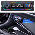 Autoradio Bluetooth 5.0 1DIN Charge Rapide USB et Type-C, Éclairage Personnalisable DSP et RDS - راديو سيارة بلوتوث مع منفذي شحن