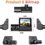 ⁦Car DVR Caméra Dashcam Voiture 3 Canaux 1080P Full HD Vision Nocturne Infrarouge - كاميرا قيادة السيارات الثلاثية مع رؤية ليلية بالأشعة تحت الحمراء⁩ - الصورة ⁦2⁩