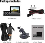 ⁦Car DVR Caméra Dashcam Voiture 3 Canaux 1080P Full HD Vision Nocturne Infrarouge - كاميرا قيادة السيارات الثلاثية مع رؤية ليلية بالأشعة تحت الحمراء⁩ - الصورة ⁦4⁩