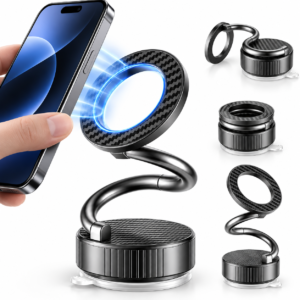 Support Téléphone Voiture Magnétique Ventouse à Vide Rotation 4 Axes – حامل الهاتف المغناطيسي والشفط الهوائي للسيارة بـ 4 محاور دوران